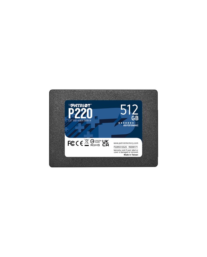 PATRIOT SSD INTERNO P220 512GB 2,5" SATA 6GB/S R/W 500/500