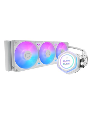 COOLER MASTER DISSIPATORE A LIQUIDO ATMOS II, 3X120MM ARGB, KIT LCD INC, BIANCO